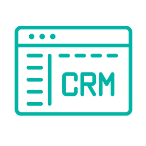 Graphic of a computer window with CRM written on it 