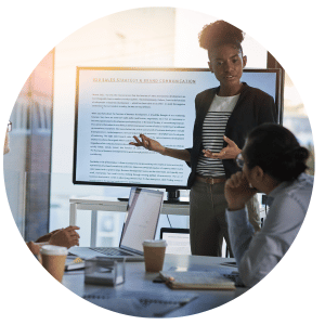 person giving a presentation to a group