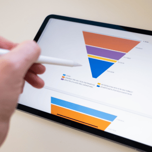 sales funnel on a tablet 