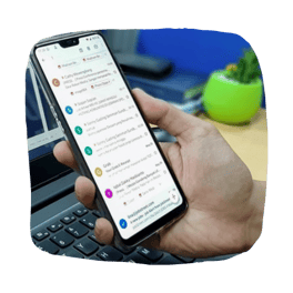 Email Application open on a phone screen
